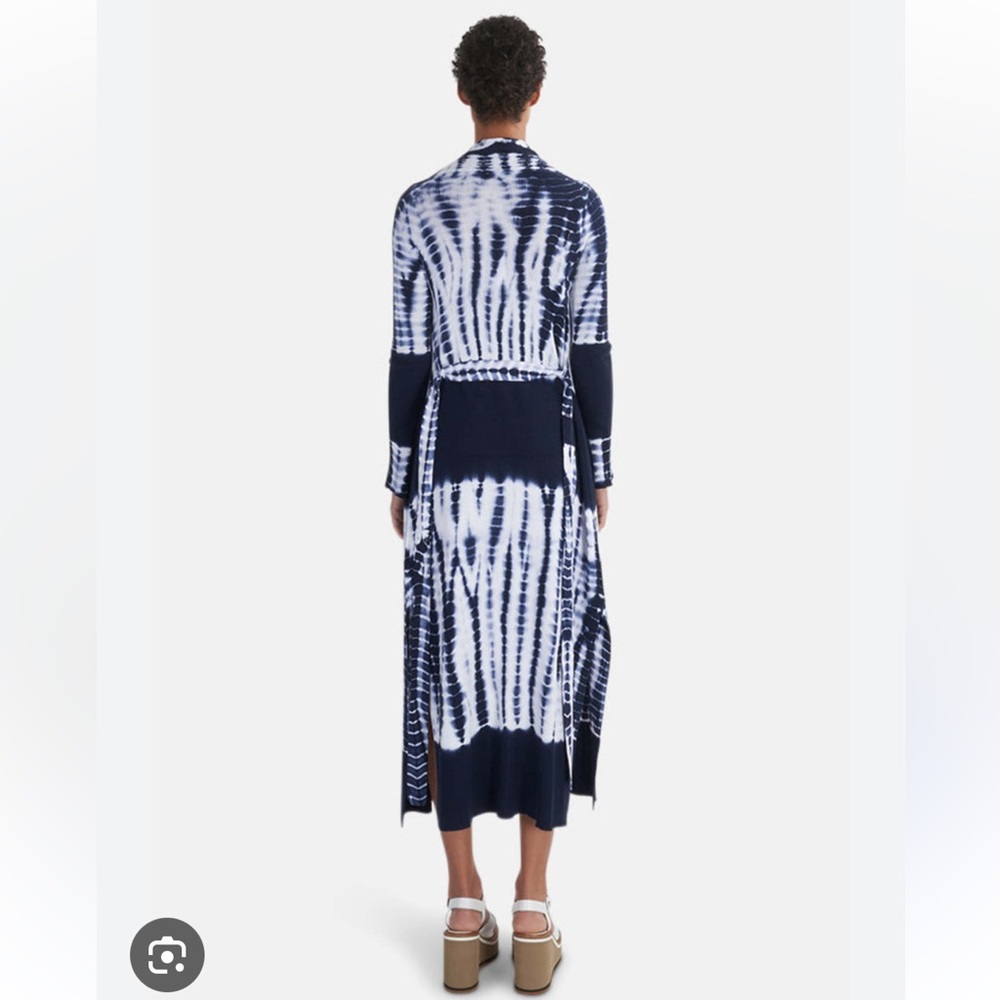 L'Agence Navy and White Tie-Dye Swim Cover-Up/Duster - Picture 5 of 5